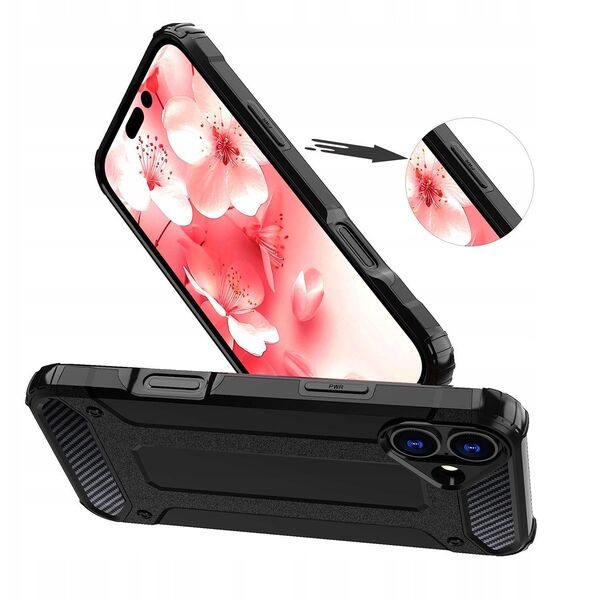 Θήκη υβριδικής θωράκισης Hybrid Armor για iPhone 16e - μαύρη