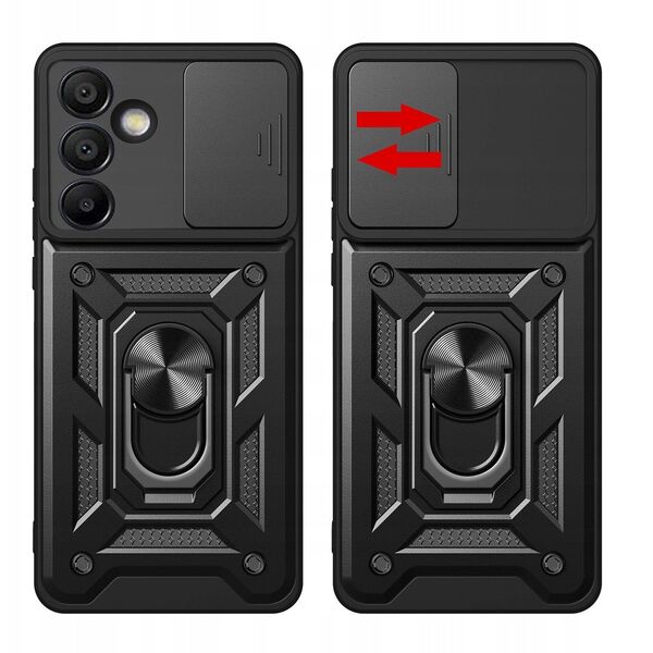 Θήκη Hybrid Armor Camshield με βάση και προστατευτικό κάμερας για Samsung Galaxy A36 - μαύρο