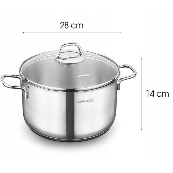 Κατσαρόλα για μαγείρεμα KORKMAZ Perla Ø28cm, KRA1572, 8,5 l
