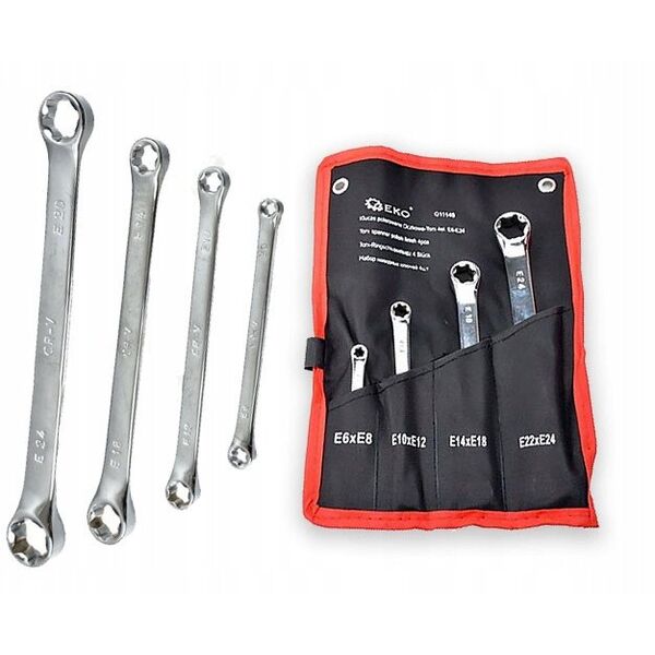 Γυαλισμένα κλειδιά Oczkowe-Torx 4el.E6-E24(40)