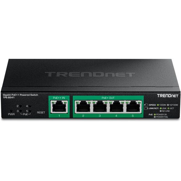 TRENDnet 5-Port Gigabit PoE++ Powered Managed Switch PoE PT