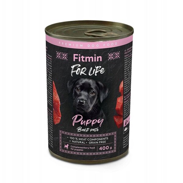 Fitmin For Life υγρή τροφή με βοδινό για κουτάβια 400g