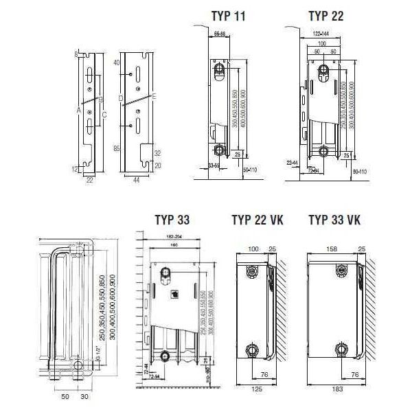 ΘΕΡΜΑΝΤΙΚΟ ΣΩΜΑ Termo Teknik K33/600X1100 / 2093W