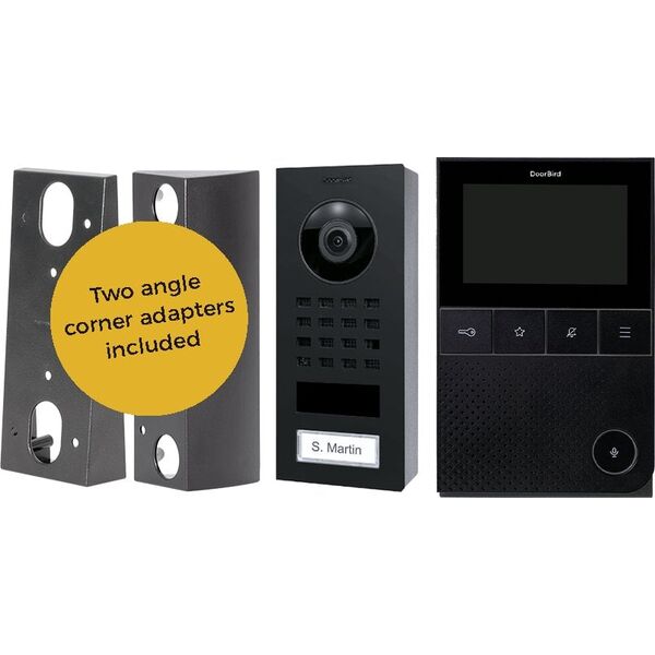 DoorBird D11 BusinesSet Ανοξείδωτο Ατσάλι V2A Επιτοίχια εγκατάσταση συμπεριλαμβανομένου του εσωτερικού σταθμού.