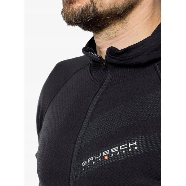 Ανδρική μπλούζα με κουκούλα Brubeck Thermo Wool by Pustelnik - μαύρο