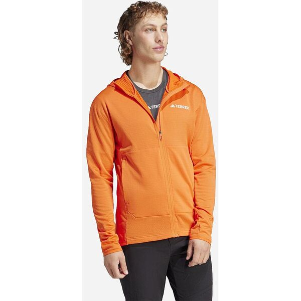 Bluza trekkingowa adidas TERREX Xperior Light Fleece Hooded Jacket - semi impact orange