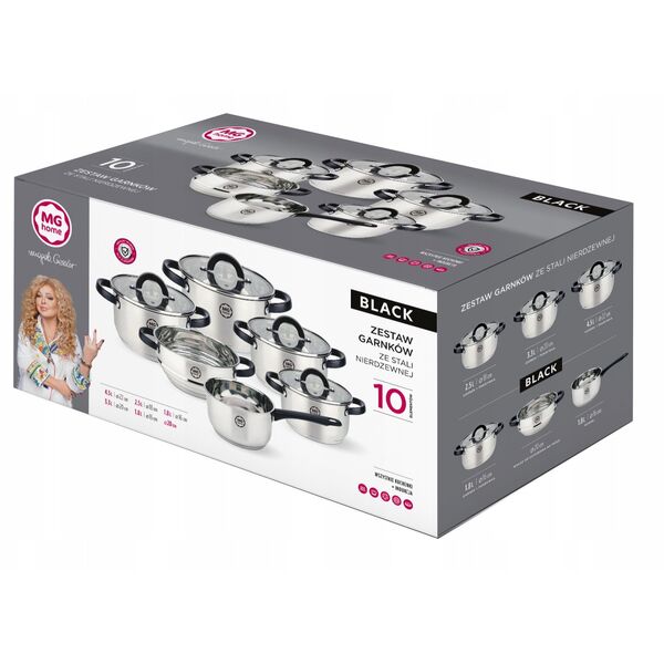 Σετ κατσαρολών BLACK Inox 10 τεμαχίων