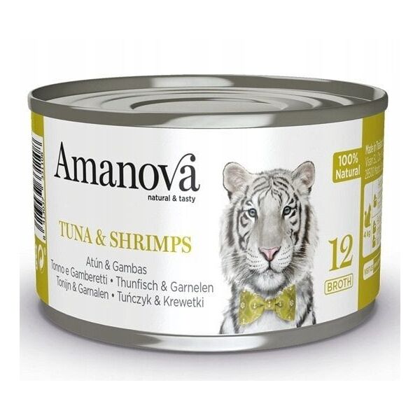 Amanova Κοτόπουλο Τόνος & Γαρίδες με ζωμό κονσέρβα 70g