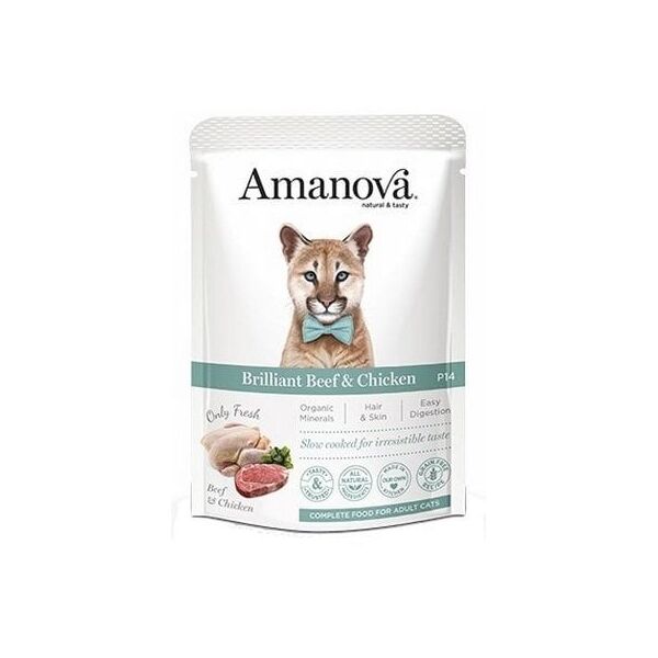 Amanova Kot Brilliant Βοδινό & Κοτόπουλο σακουλάκι 85g