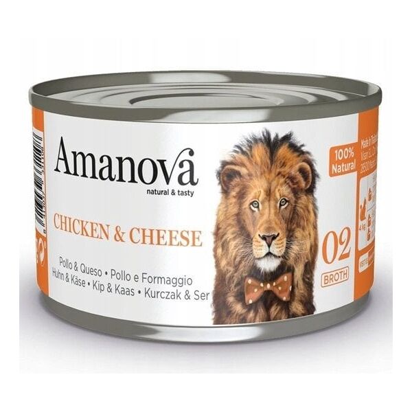 Amanova Κοτόπουλο & Τυρί με ζωμό κονσέρβα 70g