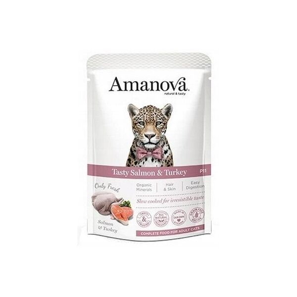 Amanova Κοτόπουλο Νόστιμος Σολομός & Γαλοπούλα φακελάκι 85g