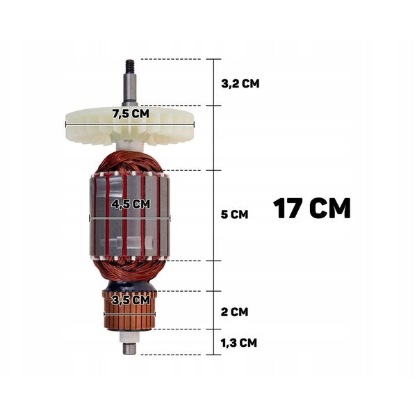 Ρότορας για ηλεκτρικό αλυσοπρίονο (straight engine) 2400W (1)
