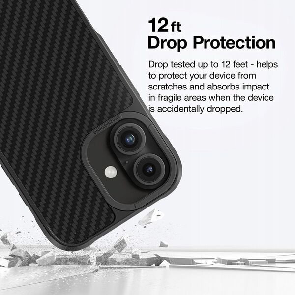 Θήκη θωρακισμένη AMAZINGTHING Titan Max Case με ίνες αραμιδίου 1500D για iPhone 16 - μαύρο