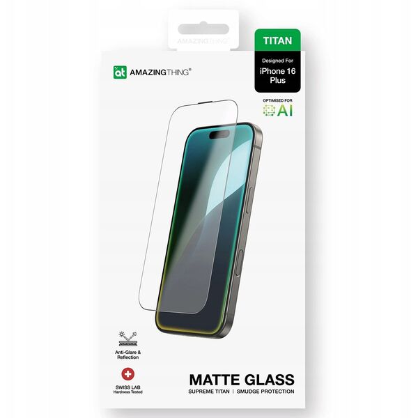 Tempered Glass AMAZINGTHING Titan Matte Glass ματ για iPhone 16 Plus