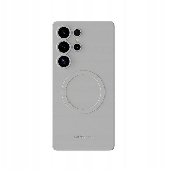 Θήκη σιλικόνης AMAZINGTHING Minimal Air Case με μαγνητικό δακτύλιο για Samsung Galaxy S25 Ultra - γκρι