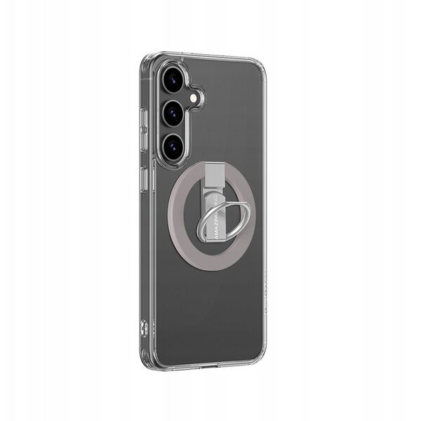 Θήκη σιλικόνης AMAZINGTHING Minimal Mag Case με μαγνητικό δακτύλιο και μαγνητικό δακτύλιο για Samsung Galaxy S25+ - διαφανές