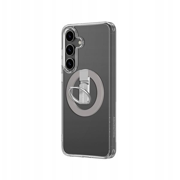 Θήκη σιλικόνης AMAZINGTHING Minimal Mag Case με μαγνητικό δακτύλιο και μαγνητικό δακτύλιο για Samsung Galaxy S25+ - διαφανές