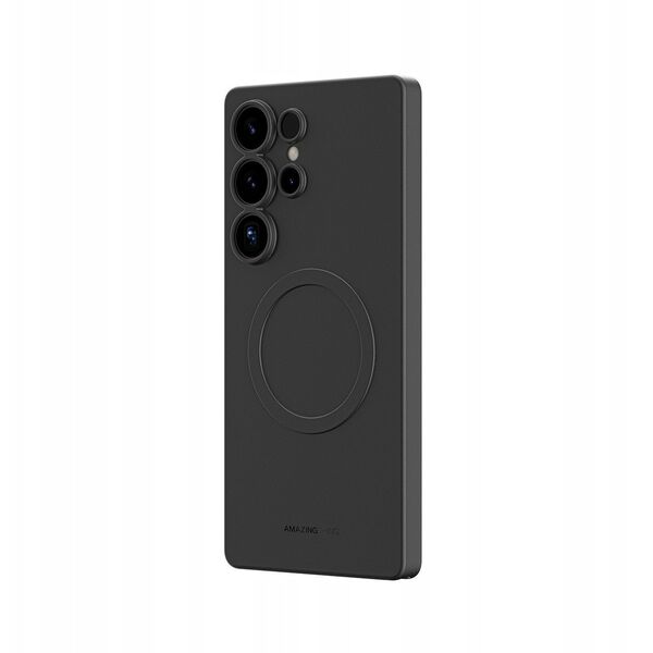 Θήκη σιλικόνης AMAZINGTHING Minimal Air Case με μαγνητικό δακτύλιο για Samsung Galaxy S25 Ultra - μαύρο