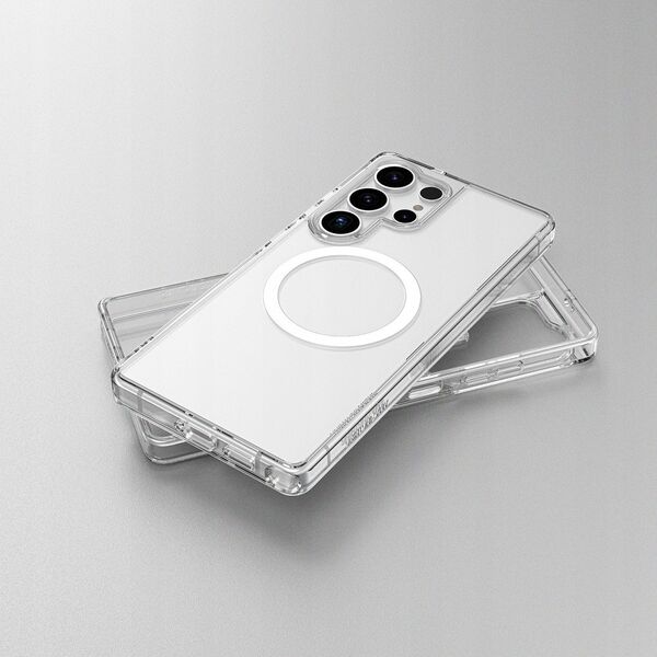 Θήκη σιλικόνης AMAZINGTHING Minimal Mag Case με μαγνητικό δακτύλιο για Samsung Galaxy S25 Ultra - διαφανές