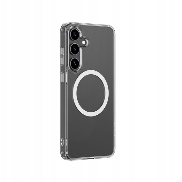 Θήκη σιλικόνης AMAZINGTHING Minimal Mag Case με μαγνητικό δακτύλιο για Samsung Galaxy S25 - διαφανές