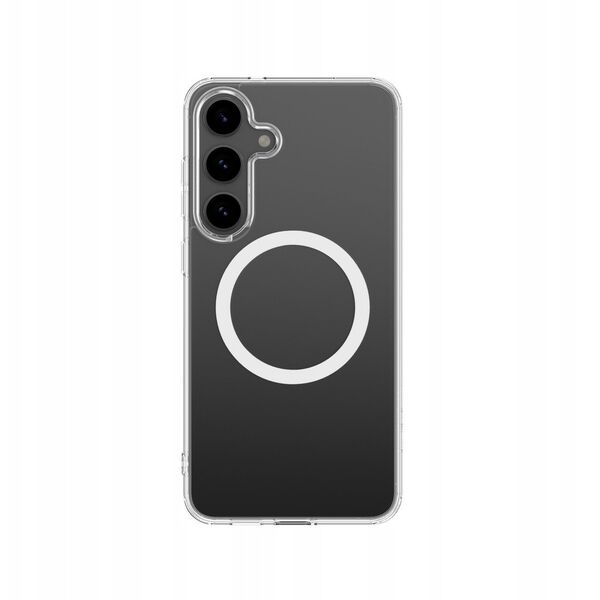 Θήκη σιλικόνης AMAZINGTHING Minimal Mag Case με μαγνητικό δακτύλιο για Samsung Galaxy S25 - διαφανές