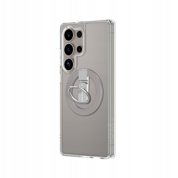Θήκη σιλικόνης AMAZINGTHING Minimal Mag Case με μαγνητικό δακτύλιο και μαγνητικό δακτύλιο για Samsung Galaxy S25 Ultra - διαφανές