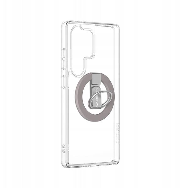 Θήκη σιλικόνης AMAZINGTHING Minimal Mag Case με μαγνητικό δακτύλιο και μαγνητικό δακτύλιο για Samsung Galaxy S25 Ultra - διαφανές