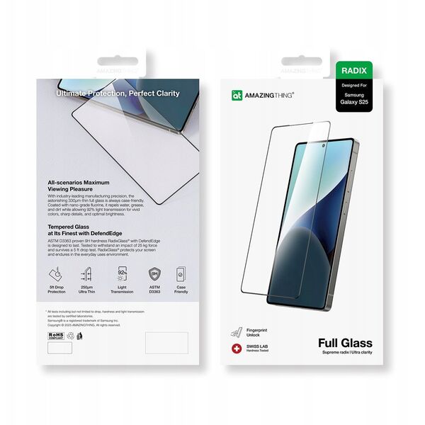 Tempered Glass AMAZINGTHING Radix Full Glass για Samsung Galaxy S25