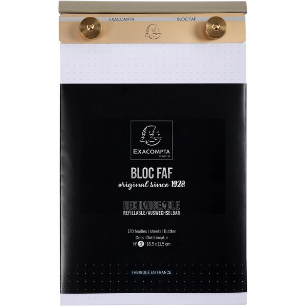 Exacompta FAF Desk Pad Dotted - Size 197x115mm - 170 micro perforated sheets. Retro design - refillable.