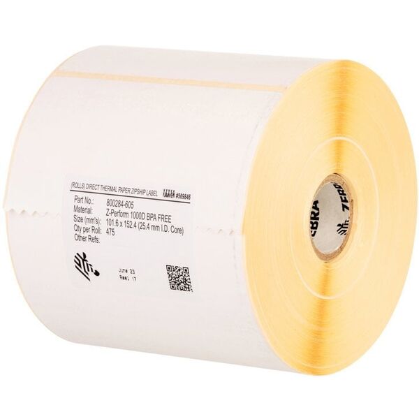 Ετικέτα, Χαρτί, 105x148mm| Θερμική Μεταφορά, Z-Perform 1000T, Μη Επικαλυμμένο, Μόνιμη Κόλλα, 76mm Πυρήνας