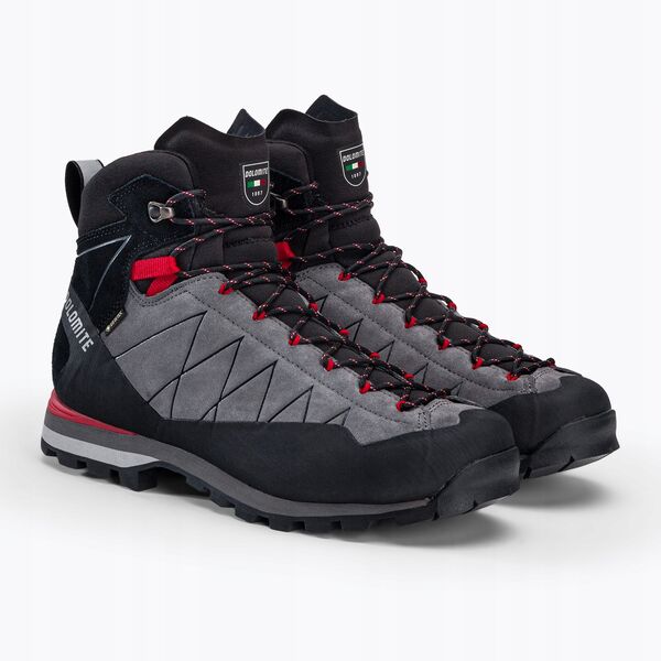 Παπούτσια προσέγγισης Dolomite Crodarossa Hi GTX - γκρι μεταλλικό/φλογερό κόκκινο