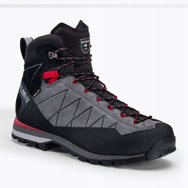 Παπούτσια προσέγγισης Dolomite Crodarossa Hi GTX - γκρι μεταλλικό/φλογερό κόκκινο