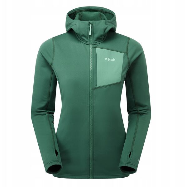 Γυναικεία μπλούζα superflux hoody-πράσινο slate-12 (m) RAB
