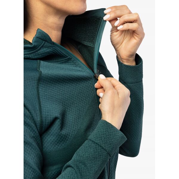 Γυναικεία μπλούζα με κουκούλα Brubeck Thermo Wool by Pustelnik - πράσινο