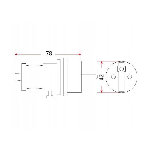 Απλός βύσμα WG-02 IP44 16A 250V Rumlux μαύρο