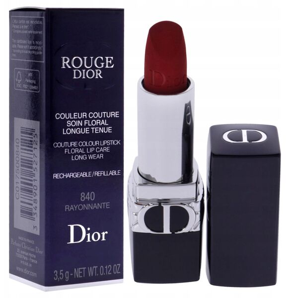 Christian Dior, Couture Colour, Velvet, Cream Lipstick, 840, Rayonnante, Επαναγεμιζόμενο, 3.5 ml Για Γυναίκες