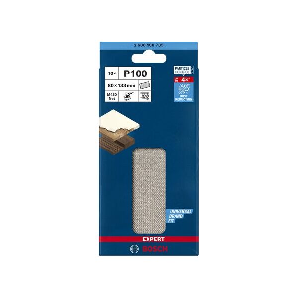 Bosch Bosch Expert M480 mesh sanding sheet 80 x 133mm, K100 (10 pieces, for orbital sanders)