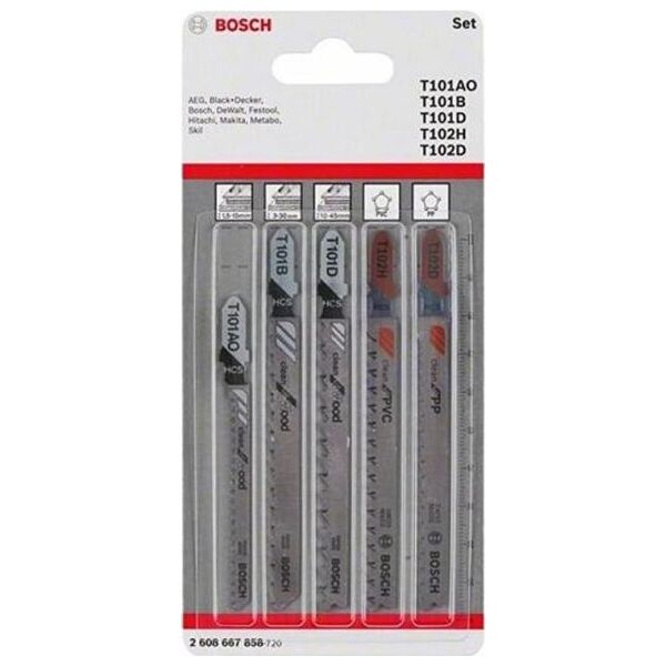 Bosch ZESTAW BRZESZCZOTÓW DO WYRZYNARKI T 5SZT. DREWNO-PLASTIK