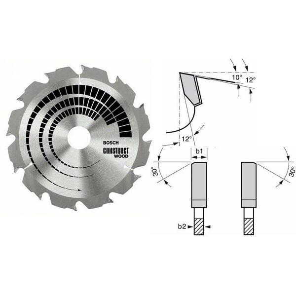 Bosch BOSCH PIŁA TARCZOWA CONSTRUT WOOD 230x2,8x30x16z B2608640635 - 2608640635