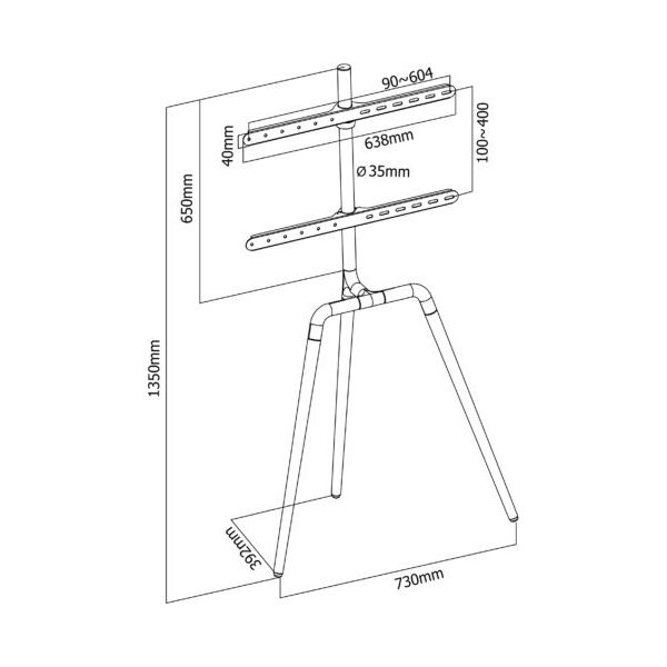 Ergosolid Stojak podłogowy Tritonix B 32'' - 65''