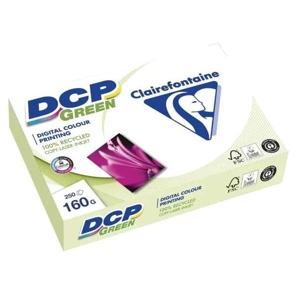 Ανακυκλωμένο χαρτί για έγχρωμη εκτύπωση DCP Green, A4, 160 γρ, πακέτο 250 φύλλων