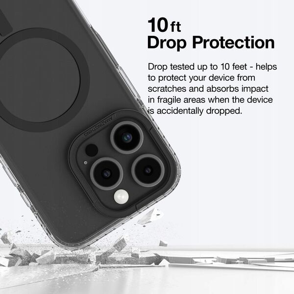 Θήκη σιλικόνης AMAZINGTHING Titan Pro Mag Case με μαγνητικό δακτύλιο για iPhone 16 Pro Max - μαύρο