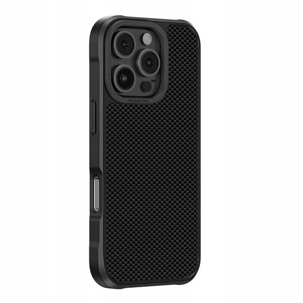 Θήκη θωράκισης AMAZINGTHING Titan Max Case με ίνες αραμιδίου 1500D για iPhone 16 Pro - μαύρο