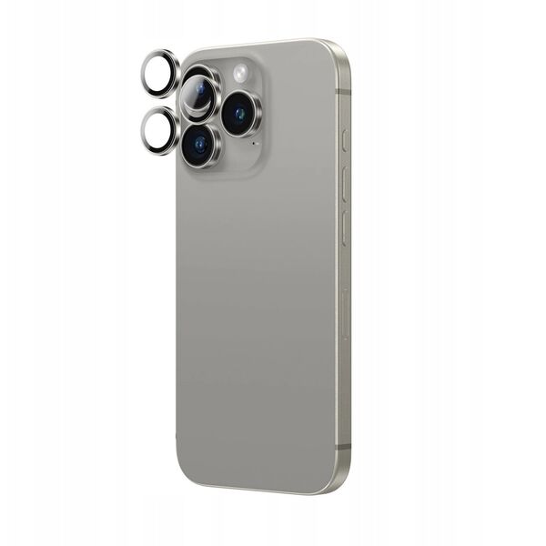 Tempered glass AMAZINGTHING AR Aluminium 3 Lens Glass με πλαίσιο για φακούς κάμερας για iPhone 16 Pro / 16 Pro Max - γκρι