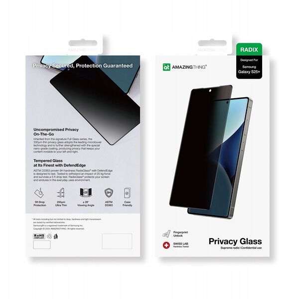 Γυαλί ασφαλείας AMAZINGTHING Radix Privacy Glass για το Samsung Galaxy S25+