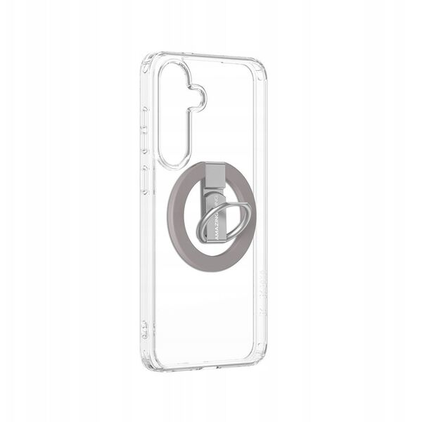 Θήκη σιλικόνης AMAZINGTHING Minimal Mag Case με μαγνητικό δακτύλιο και μαγνητικό δακτύλιο για Samsung Galaxy S25 - διαφανές