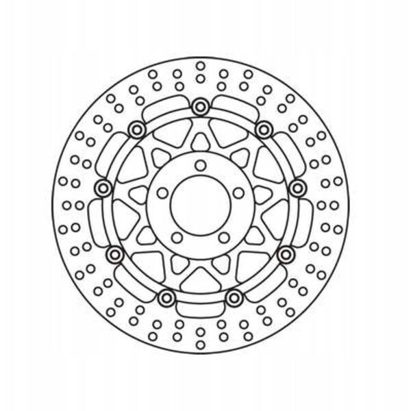 Πλωτός δίσκος φρένων εμπρός, 300/61x5mm 5x81mm, διάμετρος οπών στερέωσης 10,5mm, απόσταση 13,5 ταιριάζει σε: KAWASAKI GPZ 1000/1100/1100 (ABS)/1200 (Ninja)/250/400/400L/400R H2/550 (Zephyr)/600