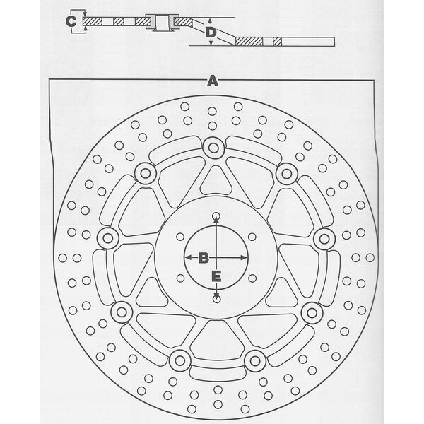 Σταθερός πίσω δίσκος φρένων, 240/118x4mm 6x134mm, διάμετρος οπών στερέωσης 6,5mm, απόσταση 0, ταιριάζει σε: SUZUKI DR-Z DR-Z 400 SM (WVB8) 200001-201512