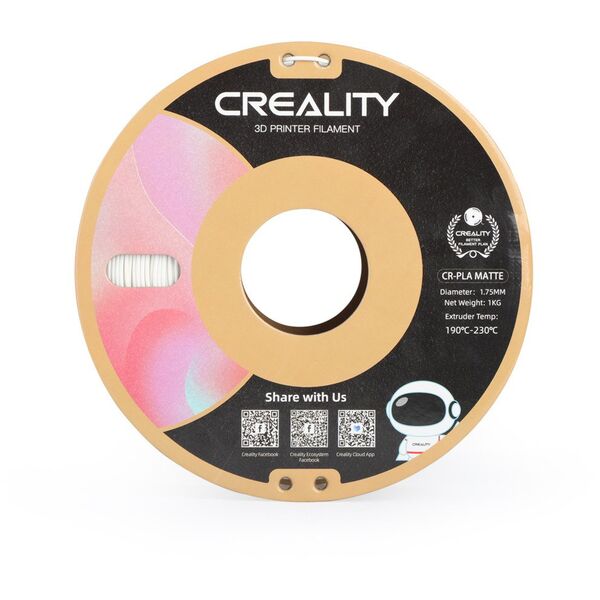 Νήμα Creality CR-PLA Matte για 3D εκτυπωτές, 1.75 mm, κιμωλία λευκό
