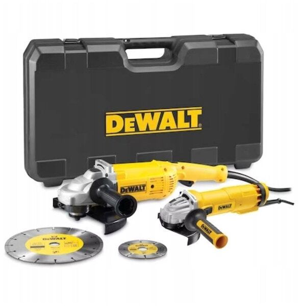 Σετ γωνιακού τροχού DEWALT 230+125mm (DWE492+DWE4207) +Δίσκοι DT3711, DT3731 Θήκη